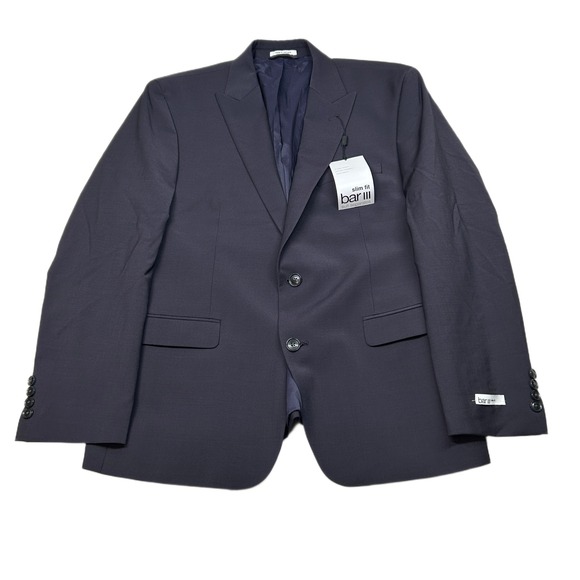 Bar III Slim Fit‎ Suit Jacket Mens 42S 42 Burgundy Red Wool Blend $425 NEW - Picture 1 of 12